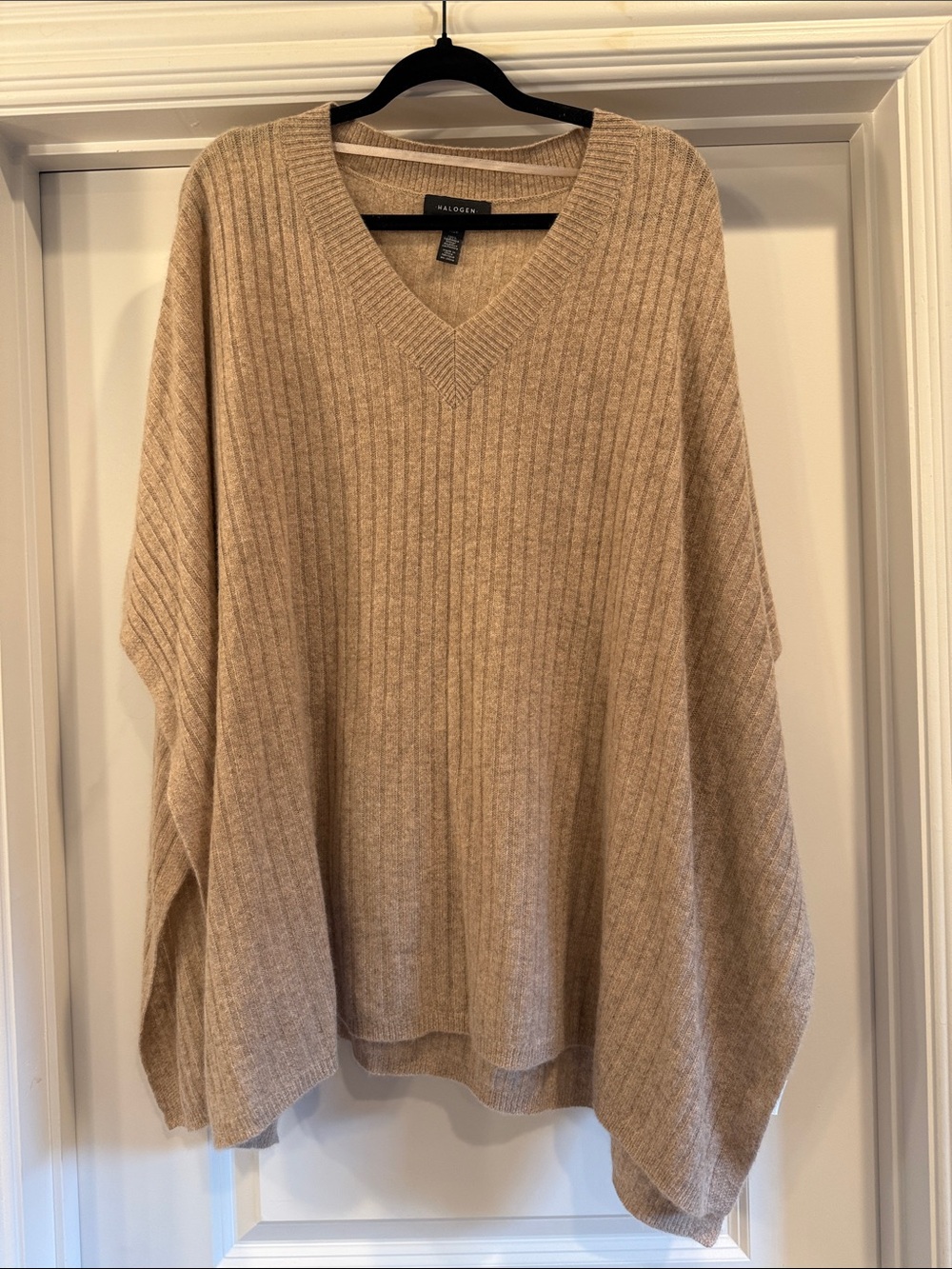 Halogen Poncho Cashmere Sweater